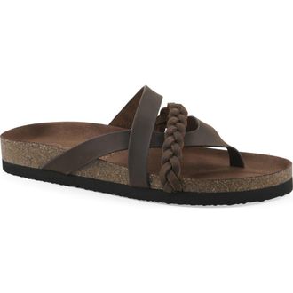 White Mountain Halogen Slide Sandal in Brown/Leather at Nordstrom Rack, Size 11