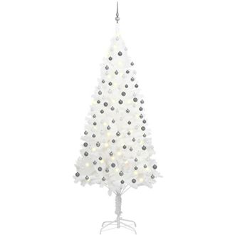 vidaXL &Aacute;rbol De Navidad Preiluminado Con Luces Y Bolas Blanco 240 Cm Vidaxl