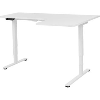 Beliani Beliani - Electric Adjustable Right Corner Desk Modern L-Shaped 160 x 59 cm White Top and White Base Destines