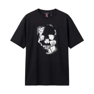 Antony Morato T-Shirts, male, Black, Size: XL Relaxed Fit Skull T-Shirt