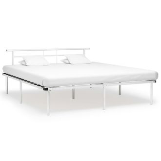 vidaXL Estructura De Cama Sin Colch&oacute;n Metal Blanco 200x200 Cm Vidaxl
