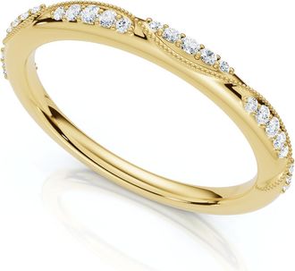 Pompeii3 Camellia Diamond Wedding Ring 14k Gold or Platinum Lab Grown Stackable Band