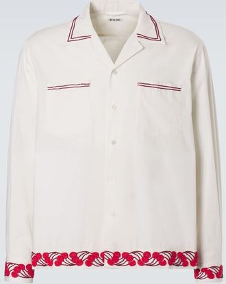 Bode Cherry Lane beaded cotton poplin shirt