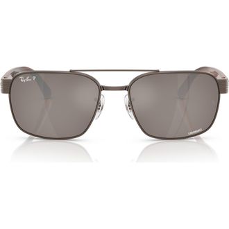 Ray-Ban 61mm Chromance Polarized Square Sunglasses in Copper at Nordstrom