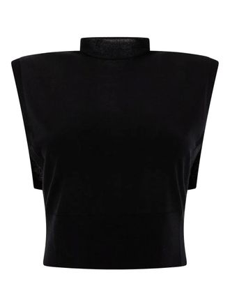 Max Mara Top met hoge hals - Zwart
