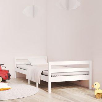 vidaXL Vidaxl - Estructura De Cama Sin Colch&oacute;n Madera Maciza Blanca 75x190 Cm