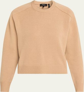 Theory Cashmere Cropped Crewneck Sweater
