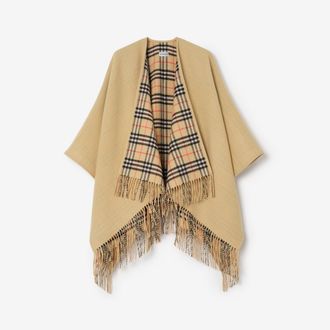 Burberry Reversible Check Wool Cape