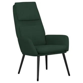 vidaXL Sill&oacute;n De Relax De Tela Verde Oscuro Vidaxl