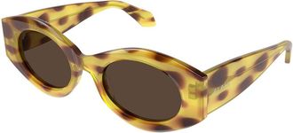 Alaia Oval-frame Sunglasses - Yellow - One Size