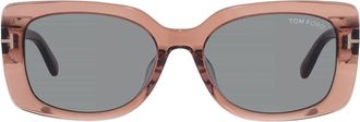 Tom Ford Brown Gradient Square Ladies Sunglasses FT1170-K 48F 54