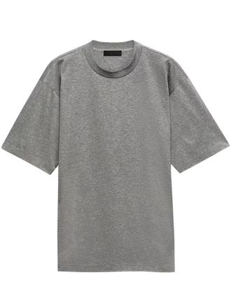 Tシャツ・カットソー PRADA Grey Cotton T-Shirt Prada triangle-logo Cotton T-shirt | Grey | FARFETCH