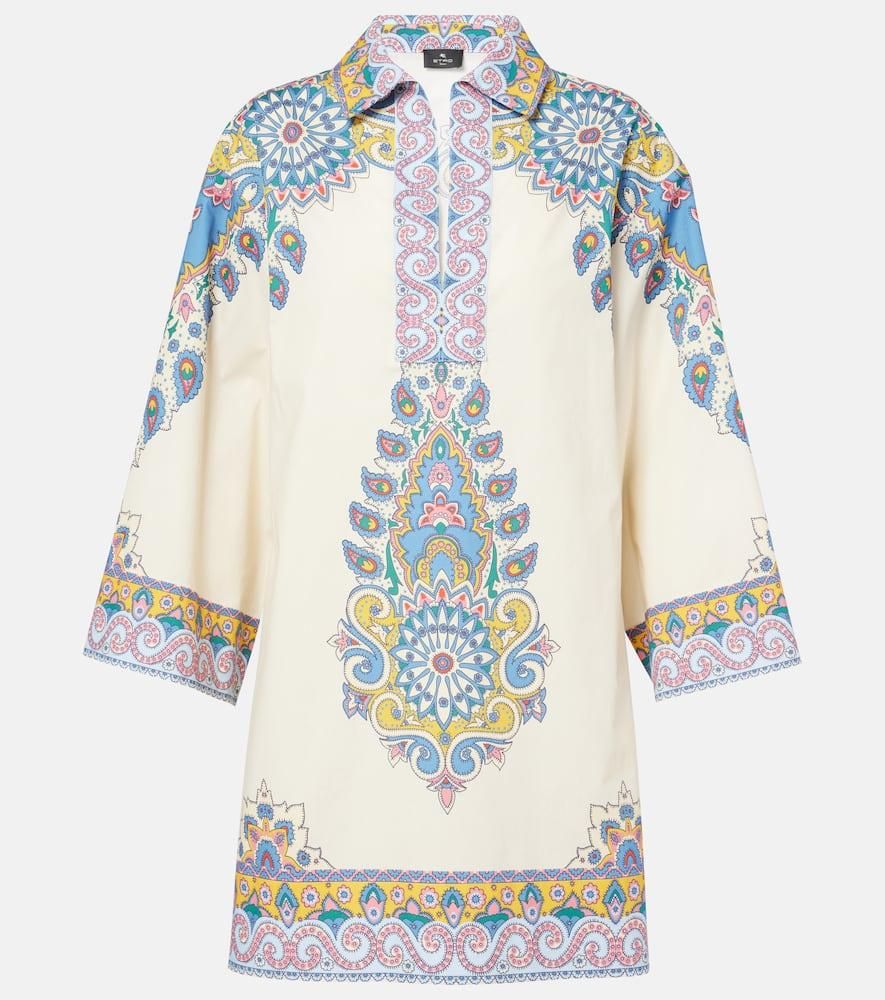 【Etro】プリント ramie tunic Printed ramie tunic in orange - Etro | Mytheresa