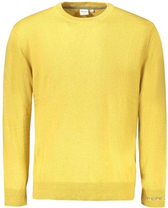 Pepe Jeans London Mens Crew Neck Cotton Sweater - Gold - Size X-Large