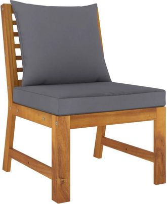 vidaXL Sof&aacute; Central Seccional + Coj&iacute;n De Gris Oscuro Acacia Masa