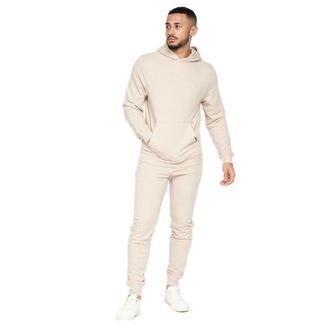 Crosshatch Mens Emmon Hoodie And Joggers Set (Stone) - Size Large