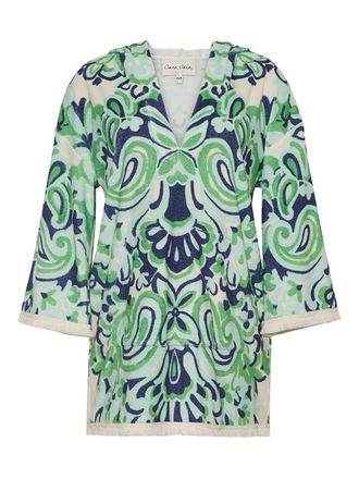 Cara Cara Wilson paisley-print hooded mini dress - women - Fabric - XS/S - Green