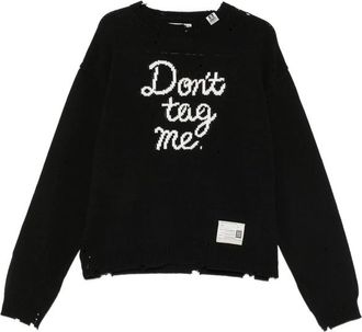 Miharayasuhiro Jacquard Distressed Knitted Sweater