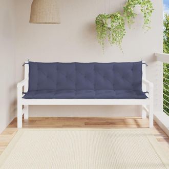 vidaXL Cojines Banco Jard&iacute;n 2 Uds Tela Oxford Azul Marino 180x50x7 Cm Vidaxl