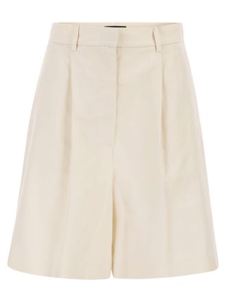 Max Mara Weekend Maxmara Wkdecuba Cotton And Linen Canvas Bermuda Shorts