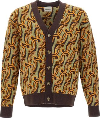 Dr&ocirc;le de Monsieur D Mirror Abstrait Cardigan - Heren - Vesten - Veelkleurig - L - Wol - Truien & Vesten