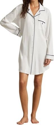 Polo Ralph Lauren Jersey Sleep Shirt In White Cloud