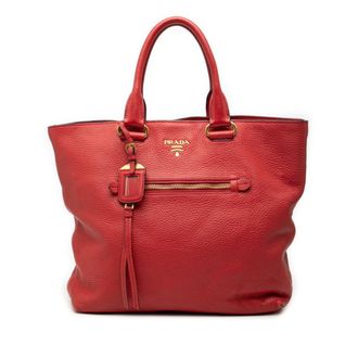 Prada Red Color Leather Tote Bag (Pre-Owned)