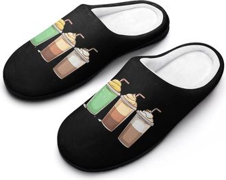 Generic Coffee Drinking Cup Mens Slippers Comfortable And Non-slip Cotton Slipper Shoe for House