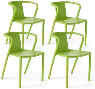 Oviala Lotto di 4 sedie in plastica polipropilene verde