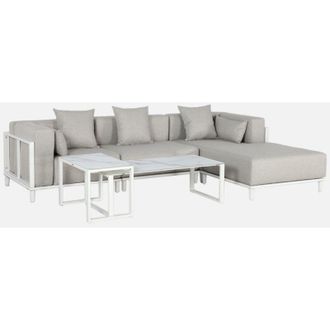 Sweeek Salotto da giardino modulare in alluminio, 4 posti