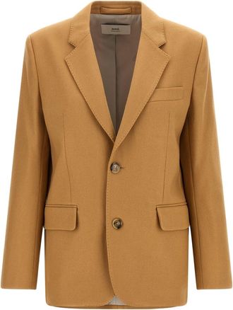 Ami Beige Notched Lapel Blazer