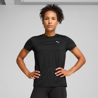 Puma Trainingsshirt PUMA W TAD ESSENTIAL HEATHER TEE, Damen, Gr. XL, schwarz (puma schwarz heather), Jersey, Obermaterial: 100% Polyester, regular fit norm