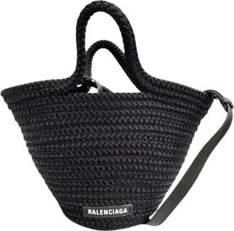 Balenciaga Pre-owned Logo Leather 2way Basket Bag - Dames - Vintage Tas - Zwart - ONE Size - Leer - Vintage
