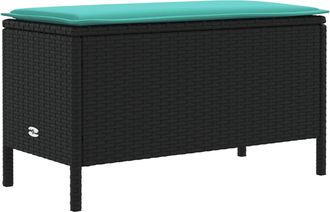 vidaXL Reposapi&eacute;s De Jard&iacute;n Negro Y Turquesa 80 X 38 X 42 Cm Vidaxl