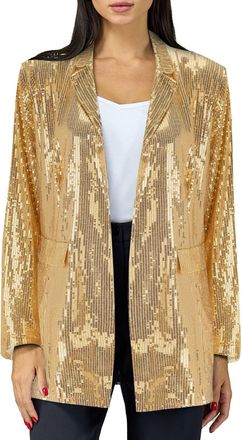 Generic Sequin Jacket Blazers for Women UK Solid Color Long Sleeve Open Front Cardigan Fitted Long Sleeve Blazer Bomber Jacket Casual Party Suit Lightweight G