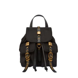 Pinko Nylon Backpack with Gold-Colored Metal Details
