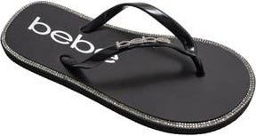 Bebe Rhinestone Flip Flop in Black at Nordstrom Rack, Size 11
