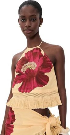 Farm Rio Farm Rio Womens Fringe Blouse in Poppy Flowers