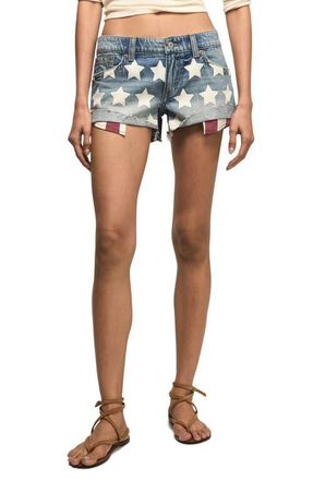Lucky Brand Festival Star Print Denim Cutoff Shorts in New Americana Wash at Nordstrom, Size 25