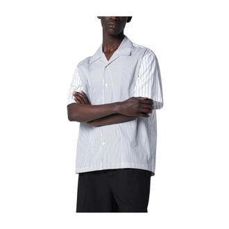 Jil Sander Short Sleeve Shirts, male, Blue, Size: XL Lightweight Cotton Shirt