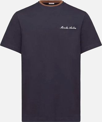Moncler Mens Signature Logo T-Shirt Navy - Size: 42