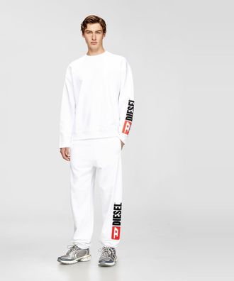 Diesel Crewneck sweatshirt with logo patch embroidery - Sweaters - Man - White