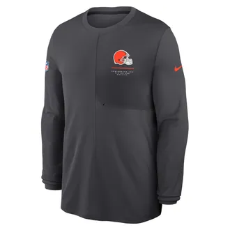 Nike Cleveland Browns Sideline Coach Nike Mens Dri-FIT NFL Long-Sleeve Top in Grey | 03B1466M9I-B8B