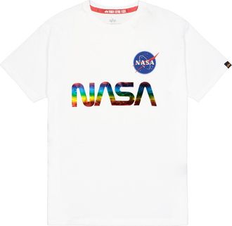 Alpha Industries T-Shirt ALPHA INDUSTRIES NASA Refl. T Metal, Herren, Gr. XL, rot (wei&szlig;, rot), Obermaterial: 100% Baumwolle, Shirts T-Shirt