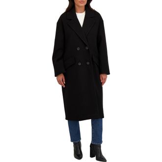 Sebby Double Breasted Coat in Black at Nordstrom Rack, Size X-Large