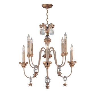 Loops 8 Bulb Chandelier Hanging Pendant LIght Gold & Silver LED E14 60W Bulb in Metallics