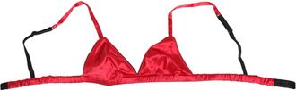 Dolce & Gabbana Red Silk Satin Triangle Soft Cup Br Womens Underwear