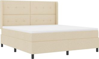 vidaXL Cama Tipo Box Spring Con Colch&oacute;n Crema 180 X 200 Cm Tela Vidaxl