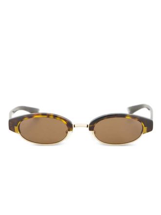 Alexander McQueen Eyewear oval-frame sunglasses - Brown