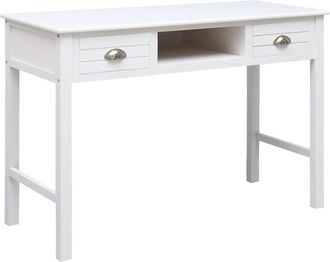vidaXL Writing Desk White 43.3x17.7x29.9 Wood, 284155